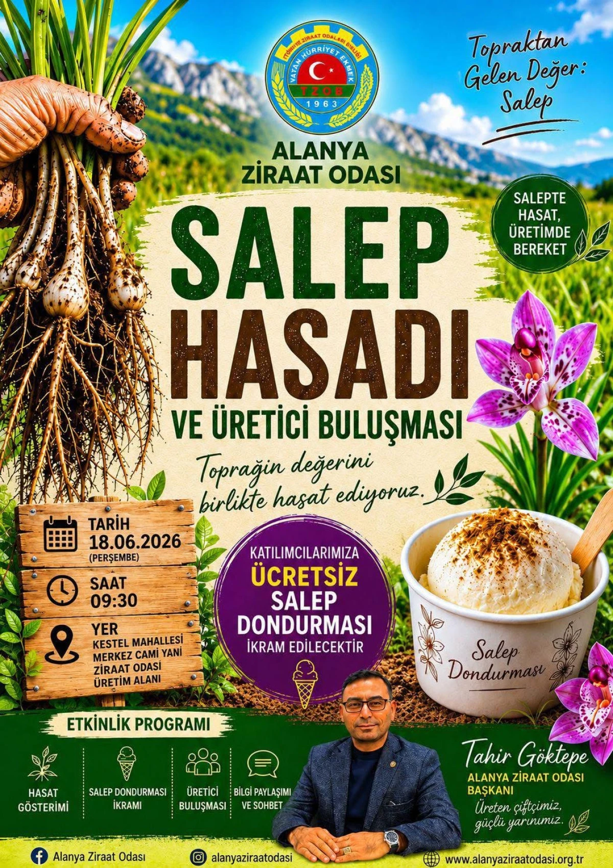 Alanya&rsquo;da &ldquo;Topraktan Gelen Değer&rdquo; Salep Hasadı Etkinliği D&uuml;zenlenecek