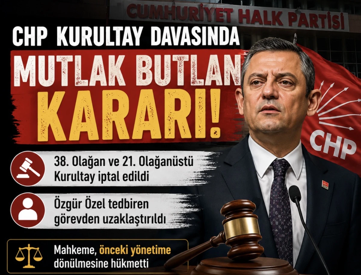 CHP Kurultay Davasında Mutlak Butlan Kararı: &Ouml;zg&uuml;r &Ouml;zel G&ouml;revden Uzaklaştırıldı