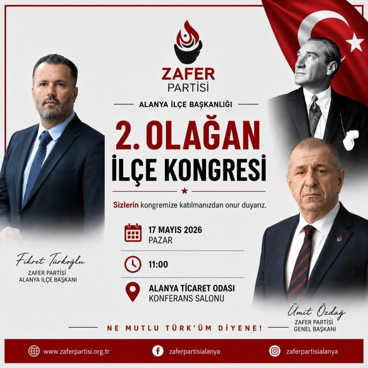 ZAFER PARTİSİ ALANYA&rsquo;DA KONGREYE GİDİYOR