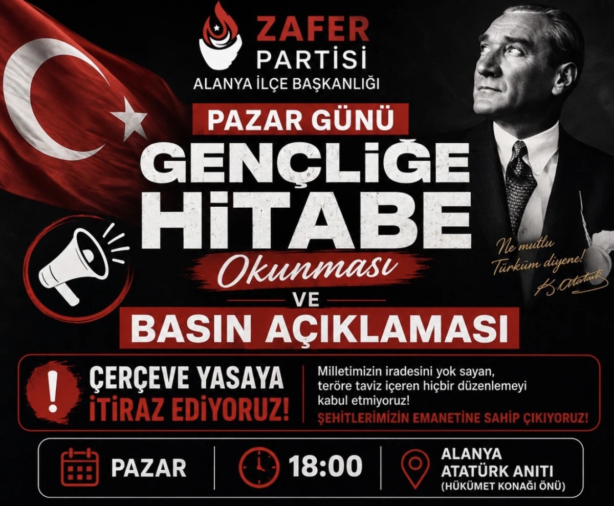 Zafer Partisi Alanya&rsquo;dan &lsquo;&Ccedil;er&ccedil;eve Yasaya&rsquo; İtiraz